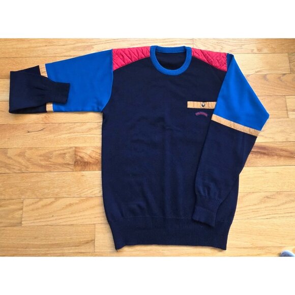 Paul & Shark Mens Colorblock Crew Neck Pullover Wool Blend Sweater Size 5 Large - Picture 5 of 7